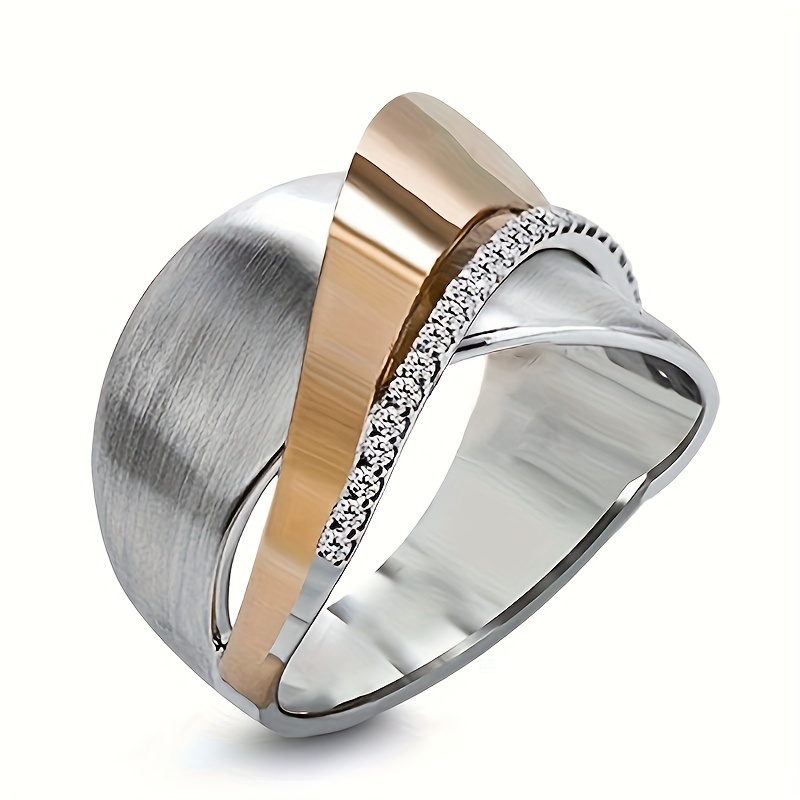 Vintage Style Cross Ring with CZ, Versatile Daily Jewelry for Women